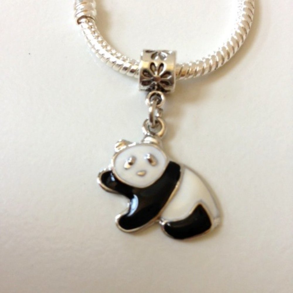 PANDA BEAR Dangling Charm Bead For European Style Charm Bracelets